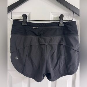 Lululemon  Black Speed Up Shorts size 0, 2.5”